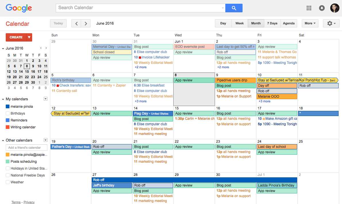 monthly project calendar template