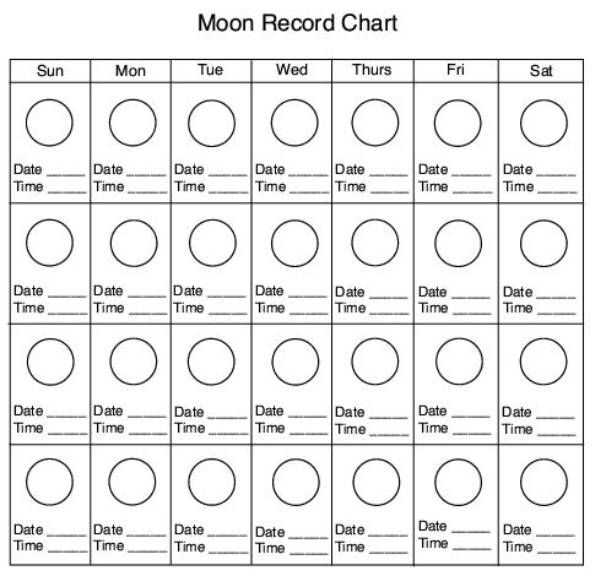 moon calendar template