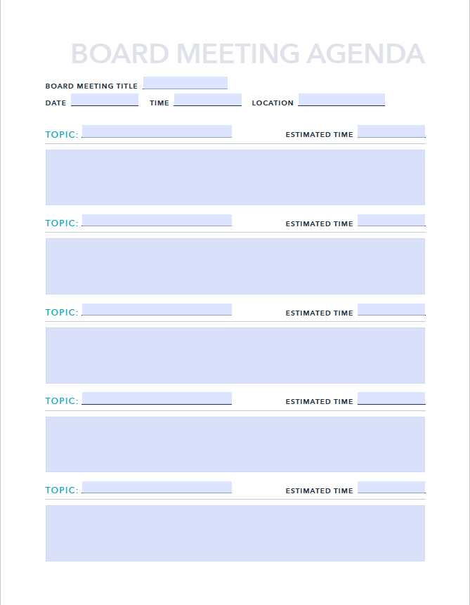 calendar of meetings template