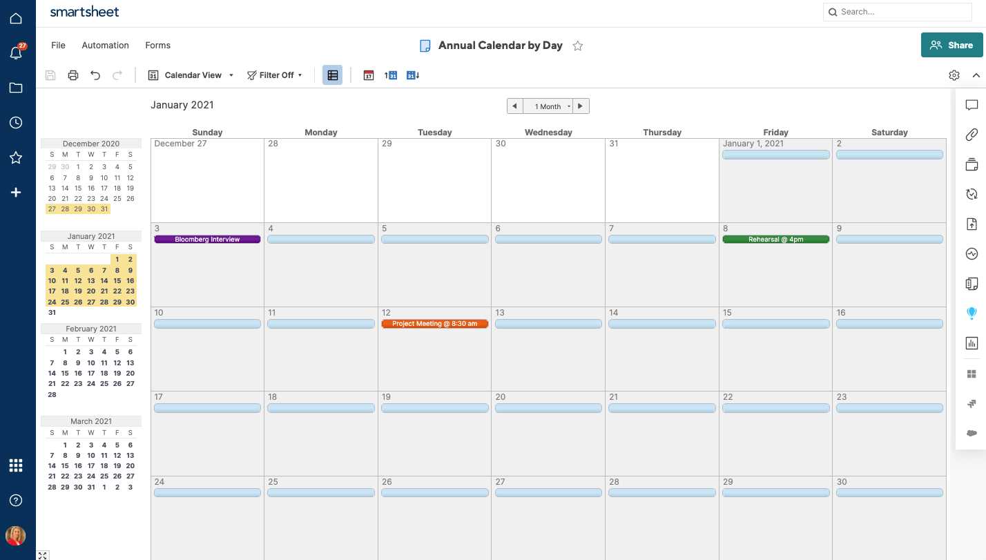 ms office templates calendar