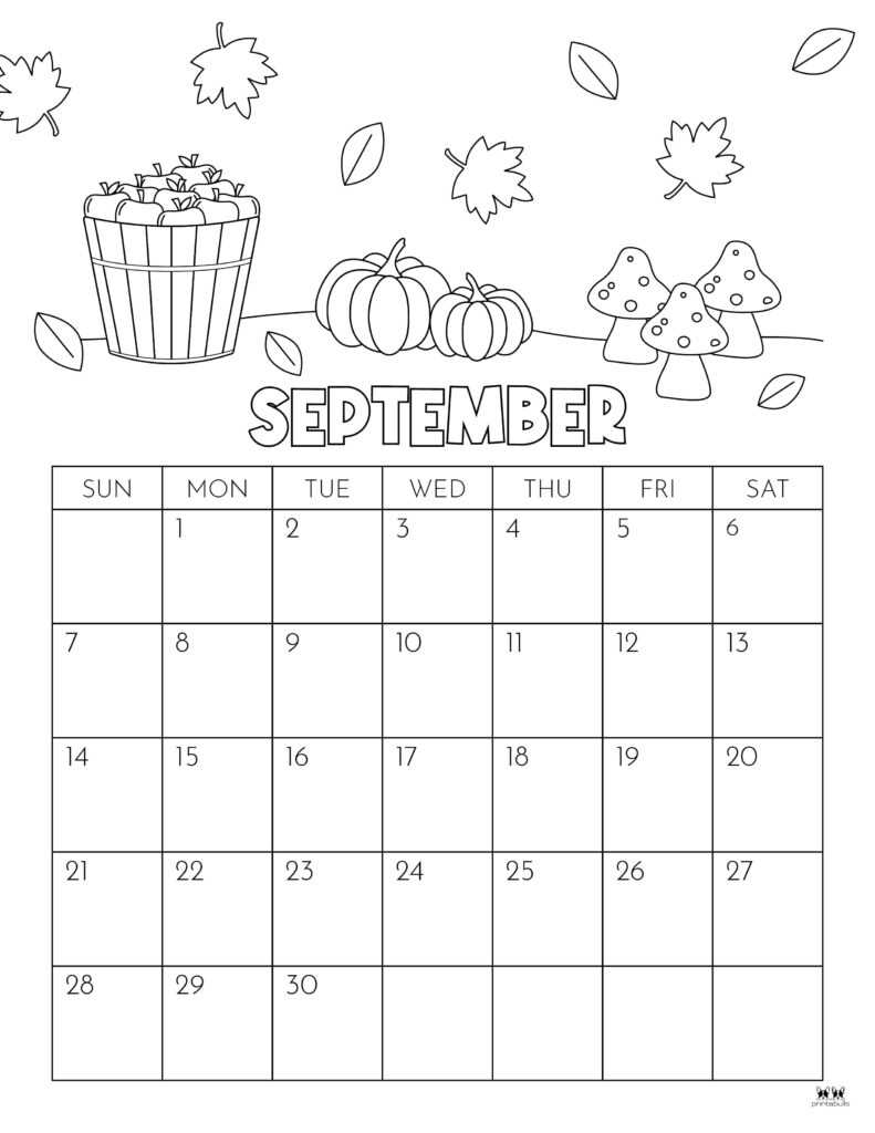 free september calendar template 2025