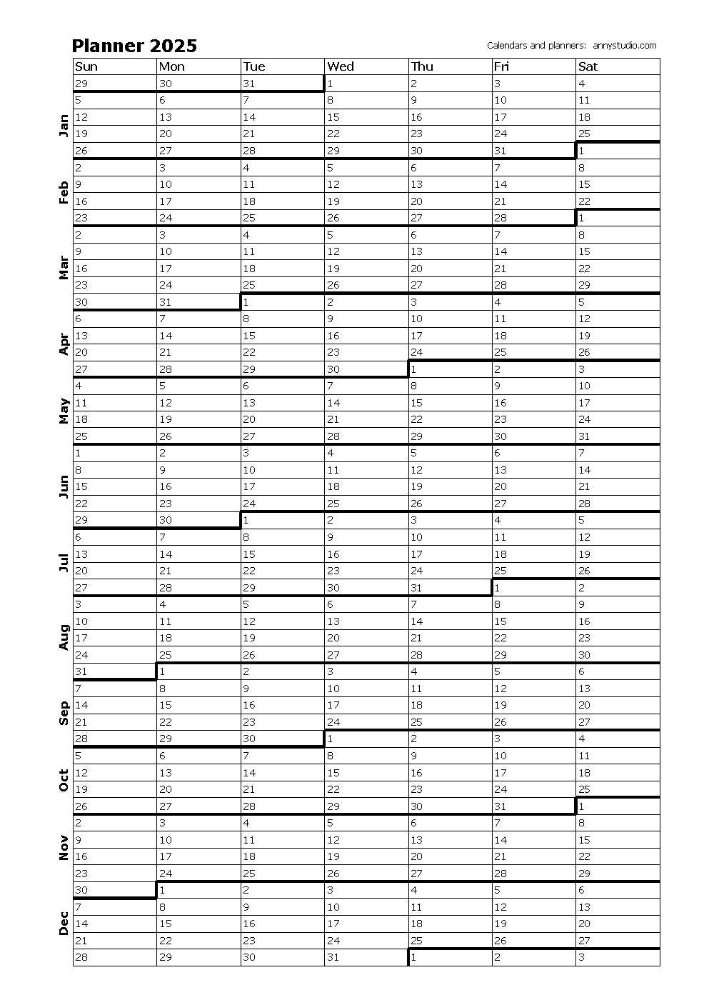 12 month planning calendar template