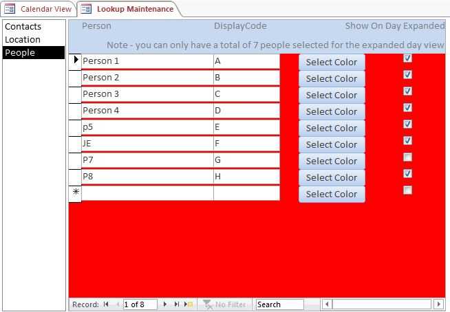 calendar template access