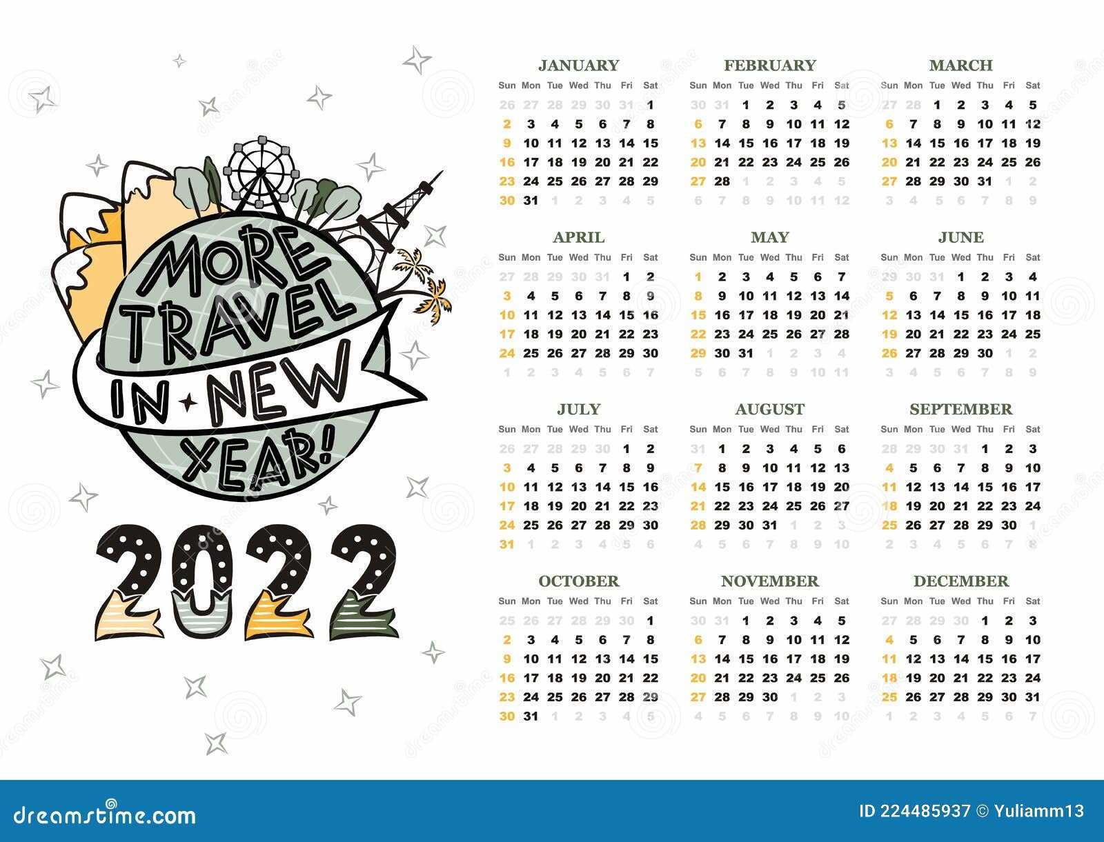 new year calendar template