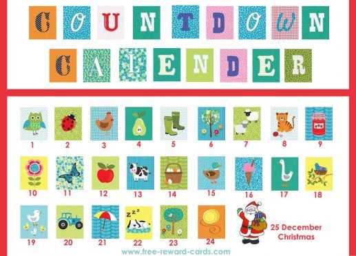 countdown calendar template printable