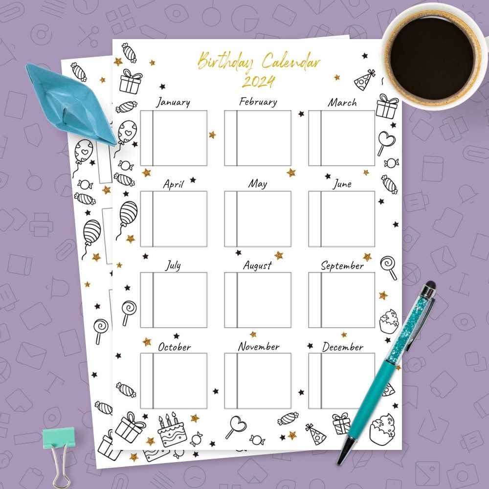 download birthday calendar template