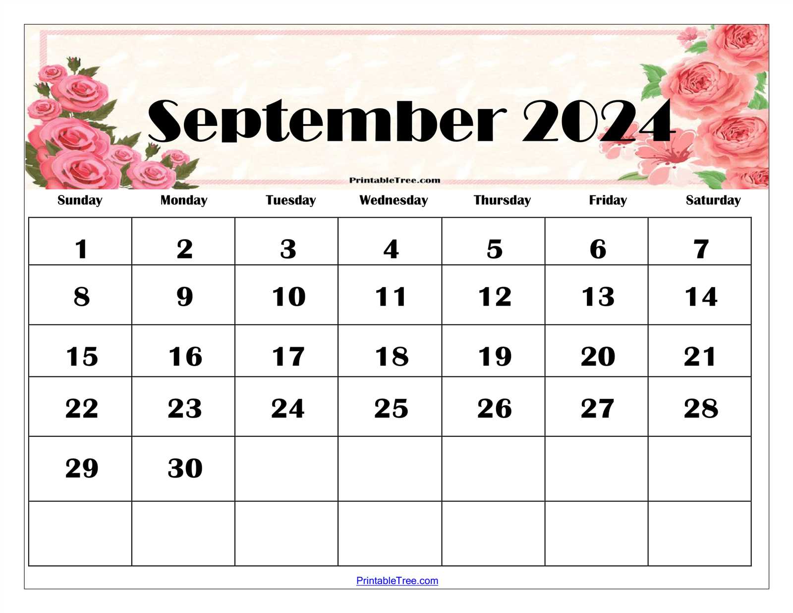 blank september calendar template