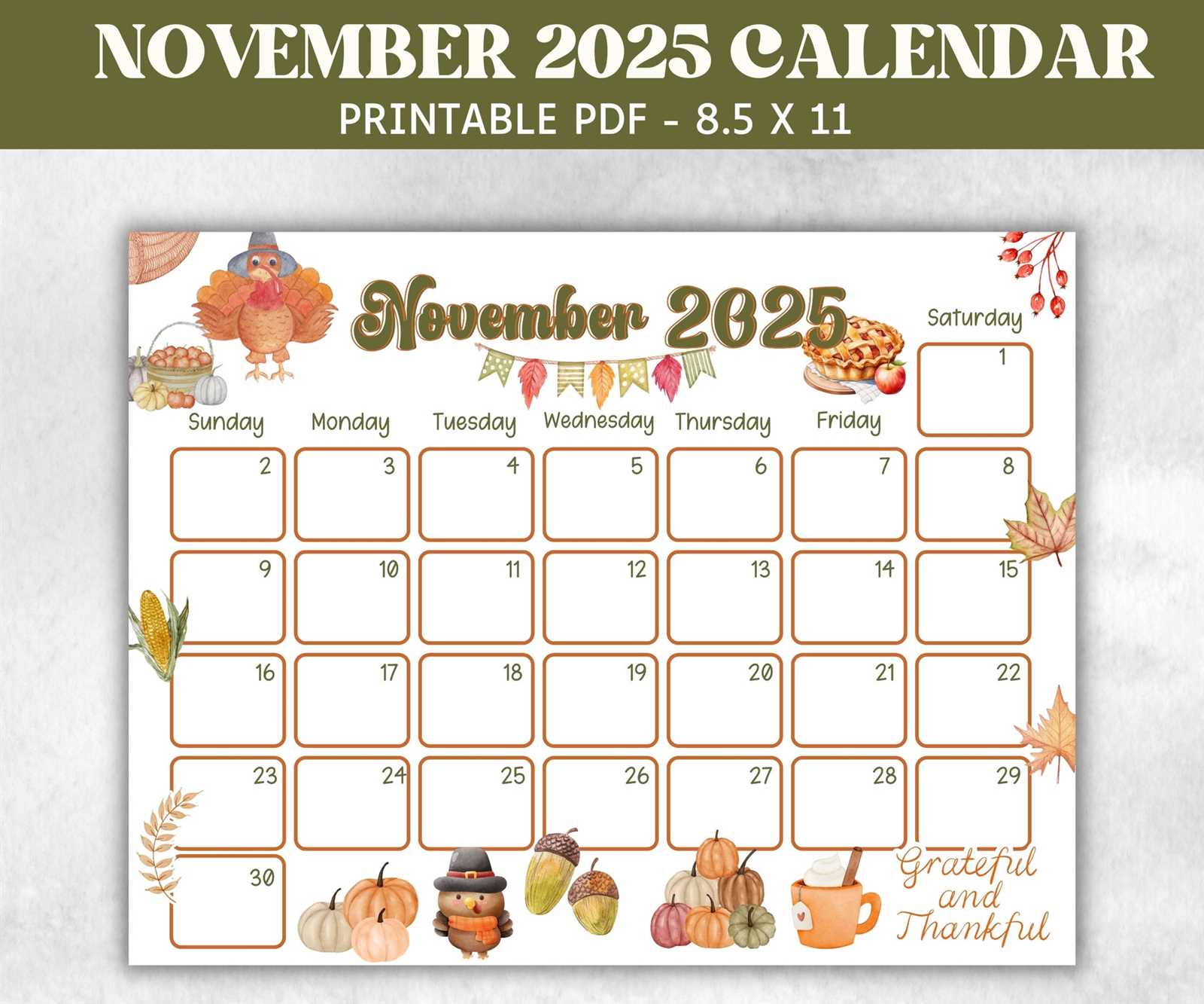 nov calendar template