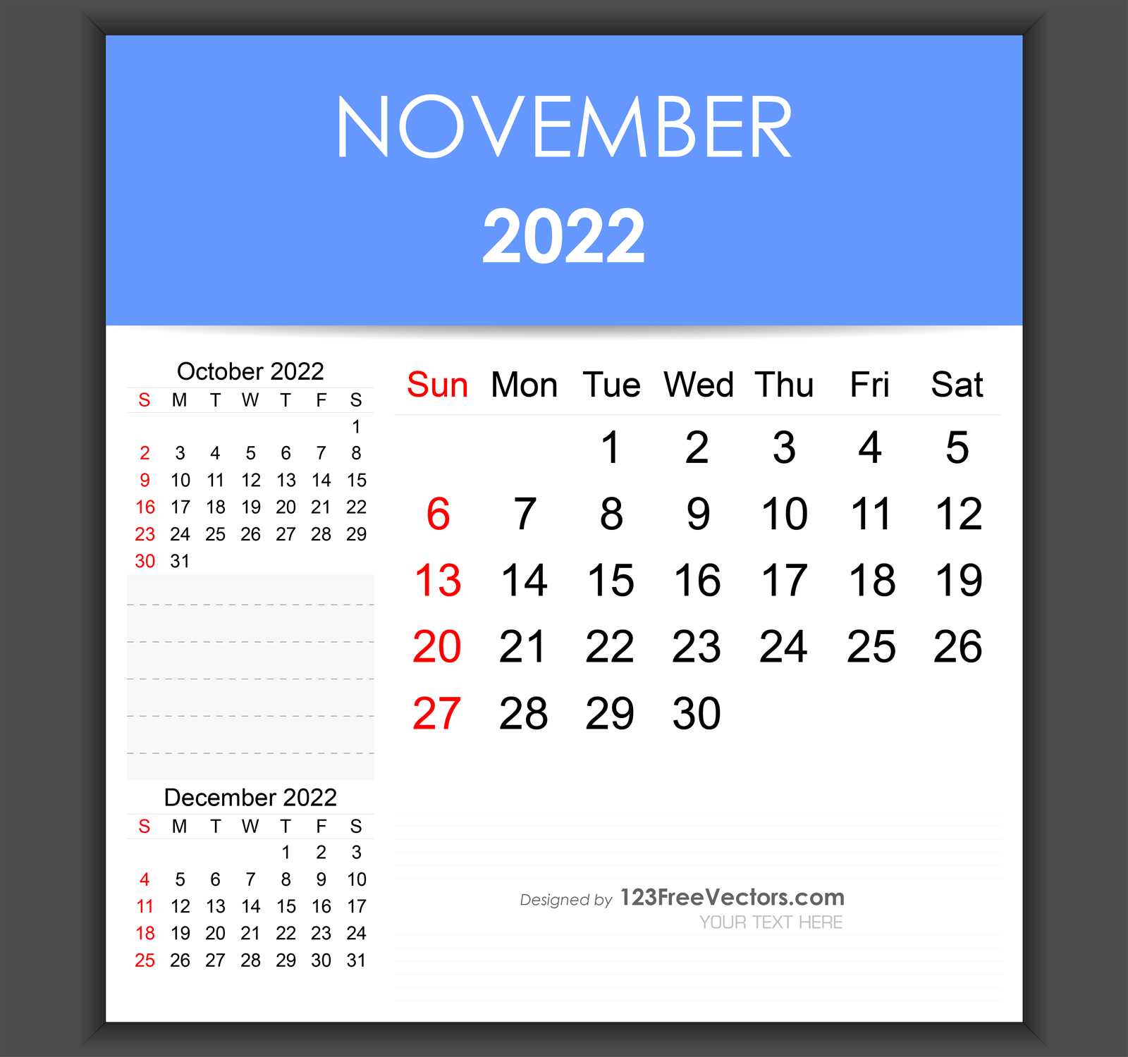 november and december calendar template