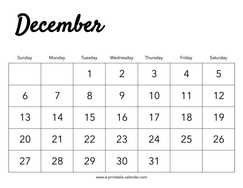 november and december calendar template