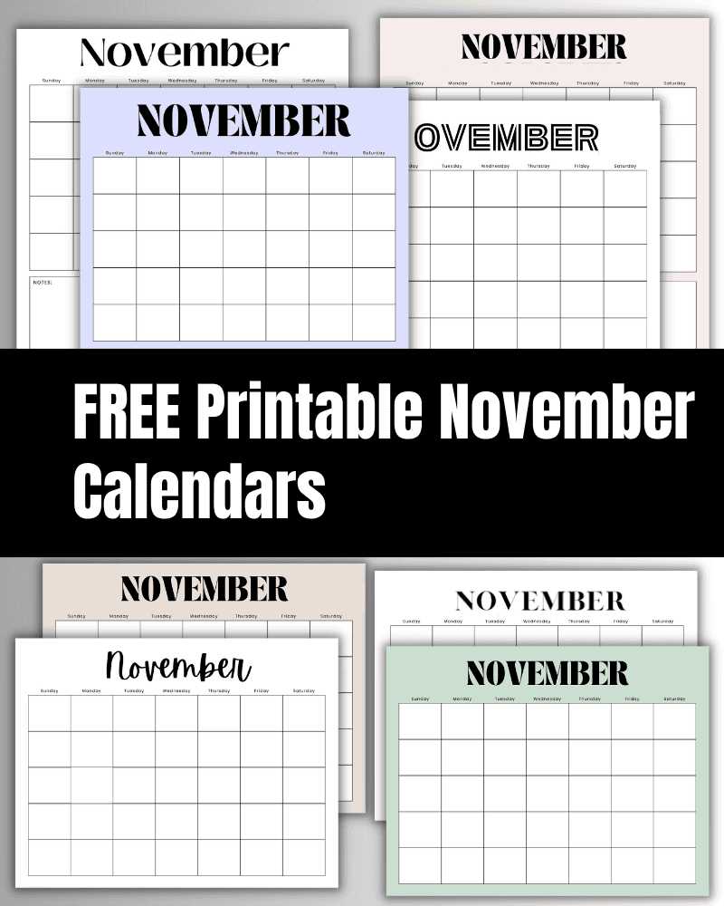 november calendar template