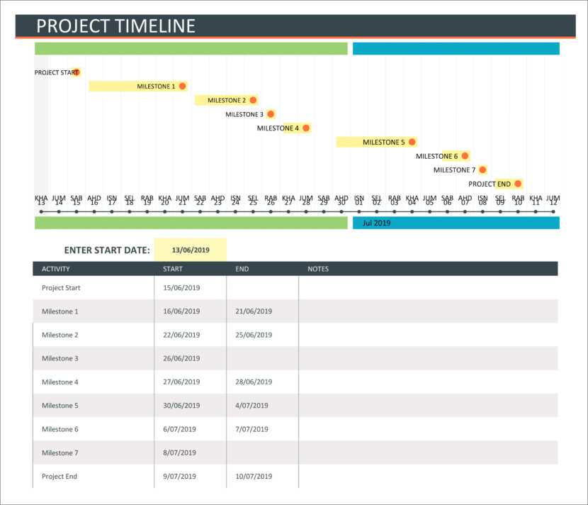 calendar project timeline template