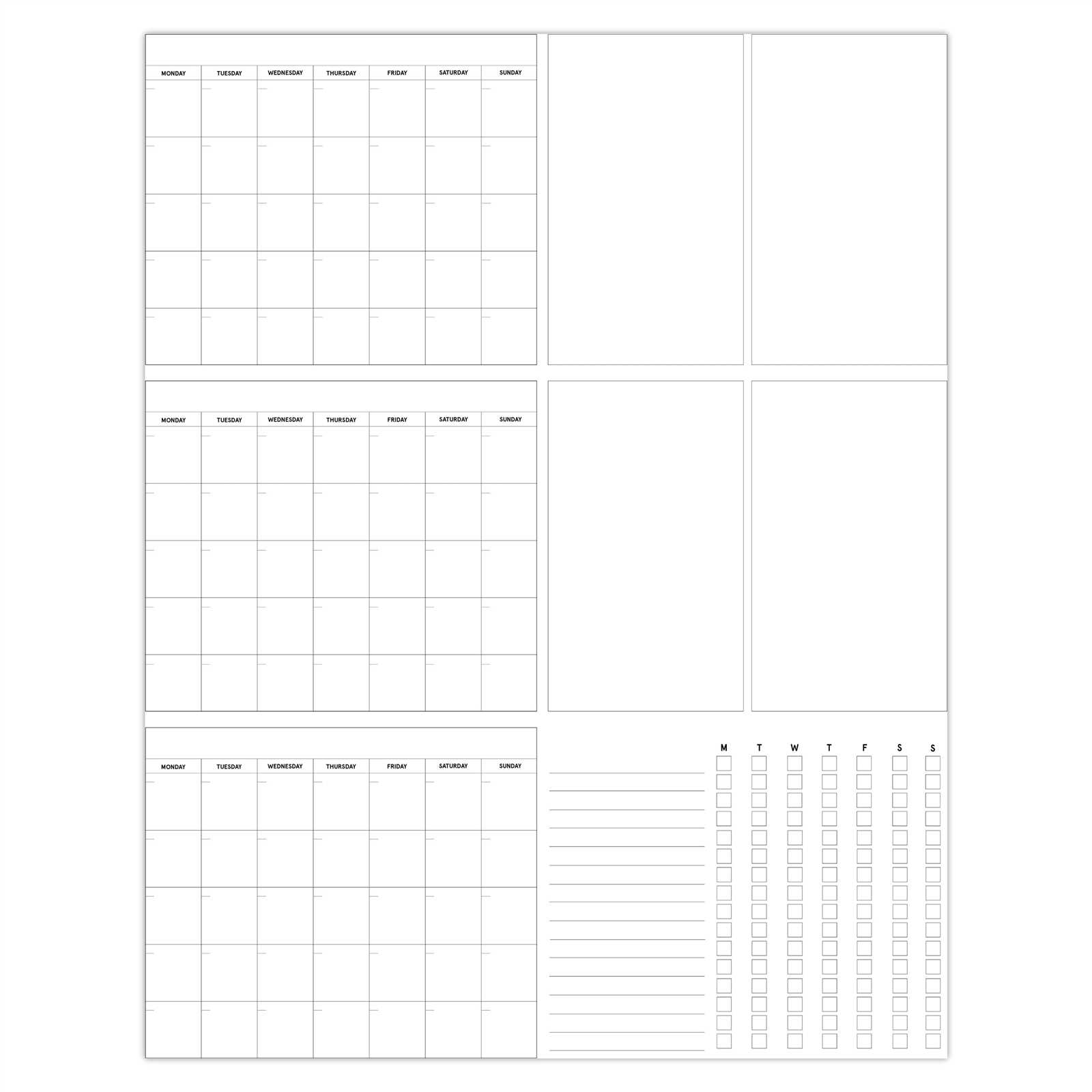 square calendar template