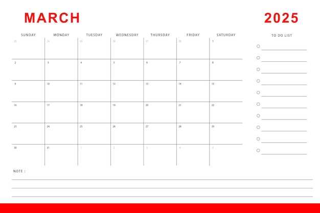 calendar march 2025 template