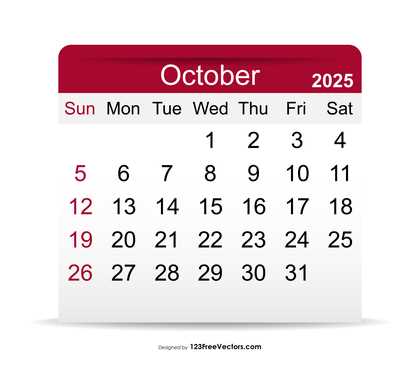 free october calendar template