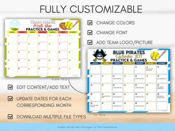 practice calendar template