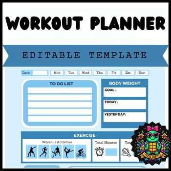 editable workout calendar template