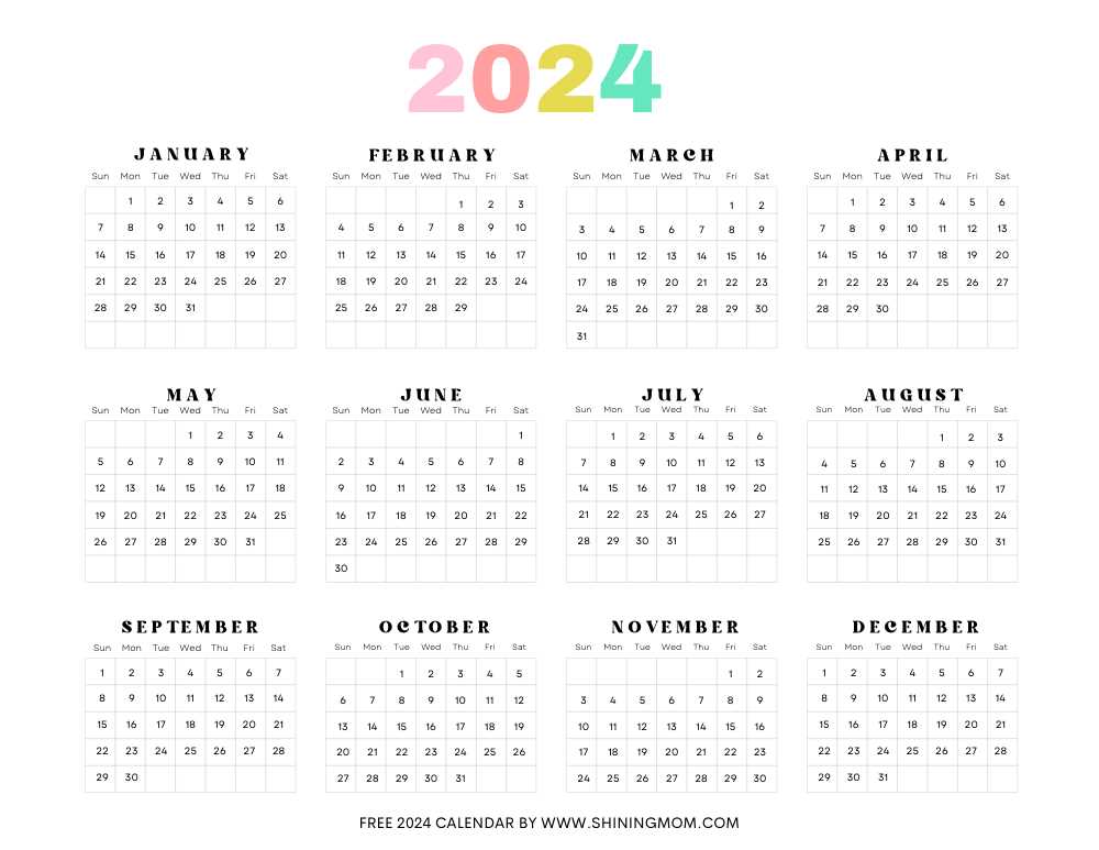 calendar template yearly