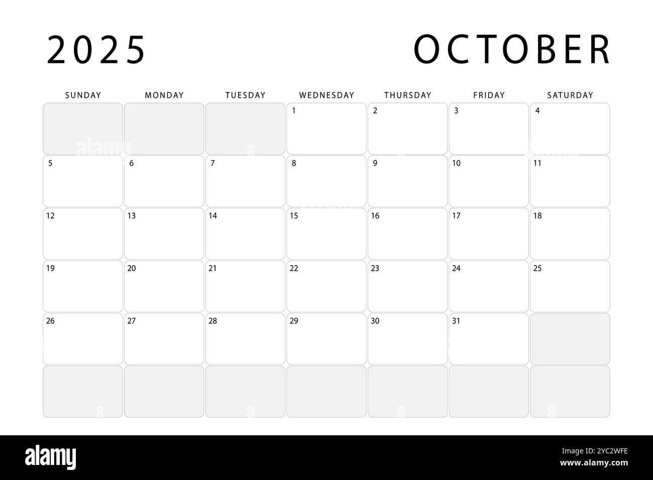 october 2025 monthly calendar template