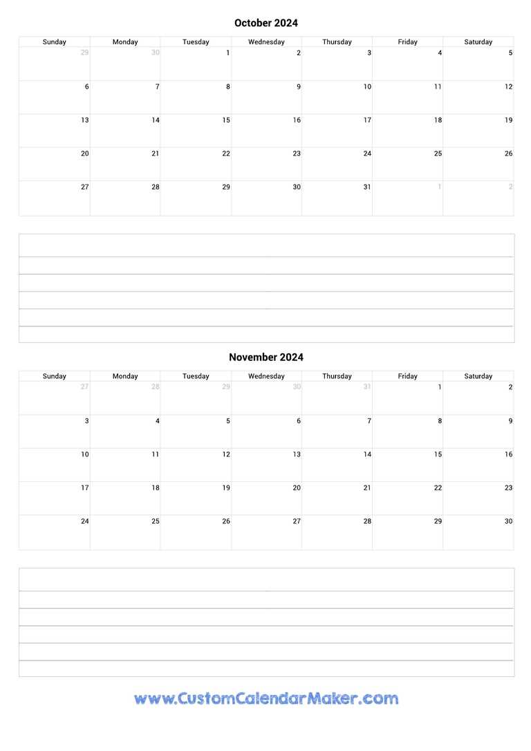 october calendar template printable