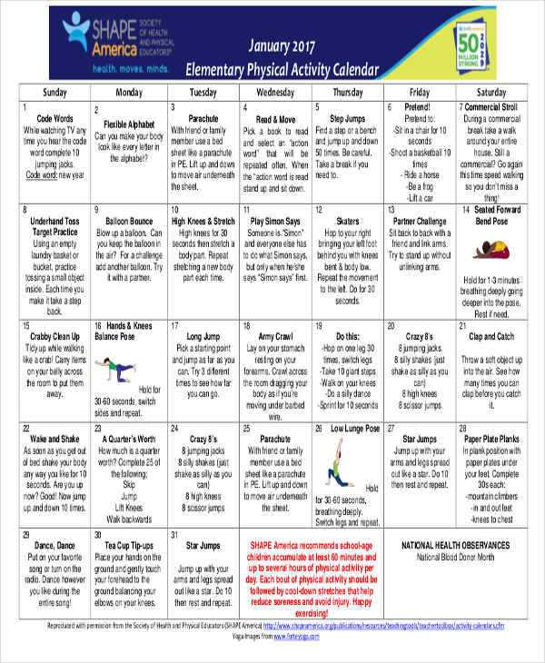 free activity calendar template for seniors