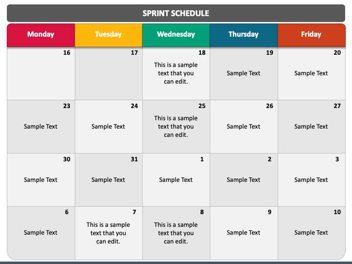 2 week sprint calendar template