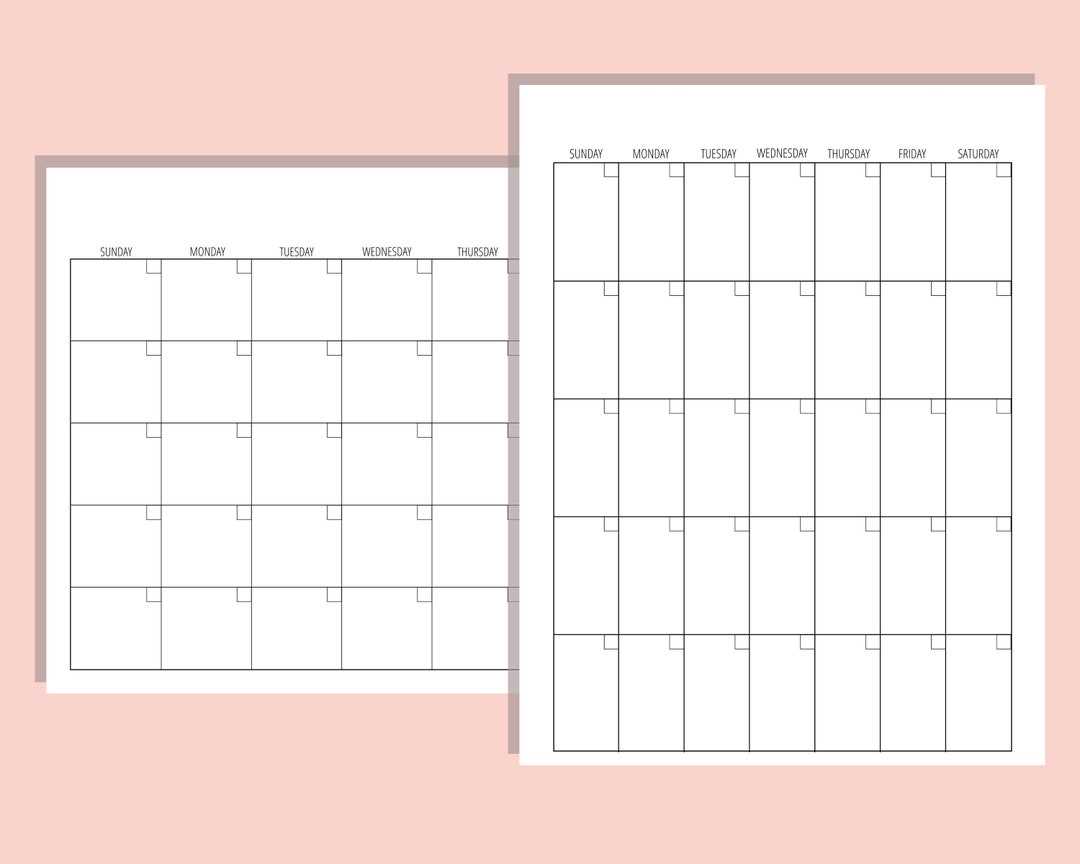 monthly pocket calendar template