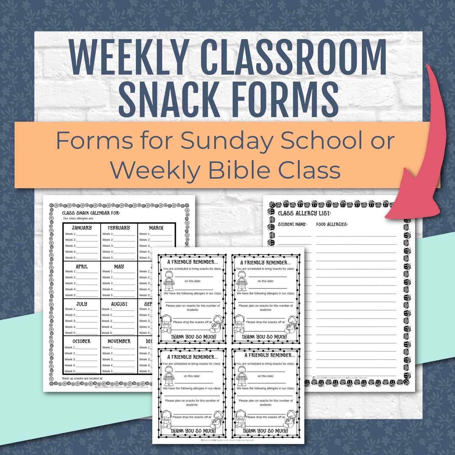 snack calendar template preschool