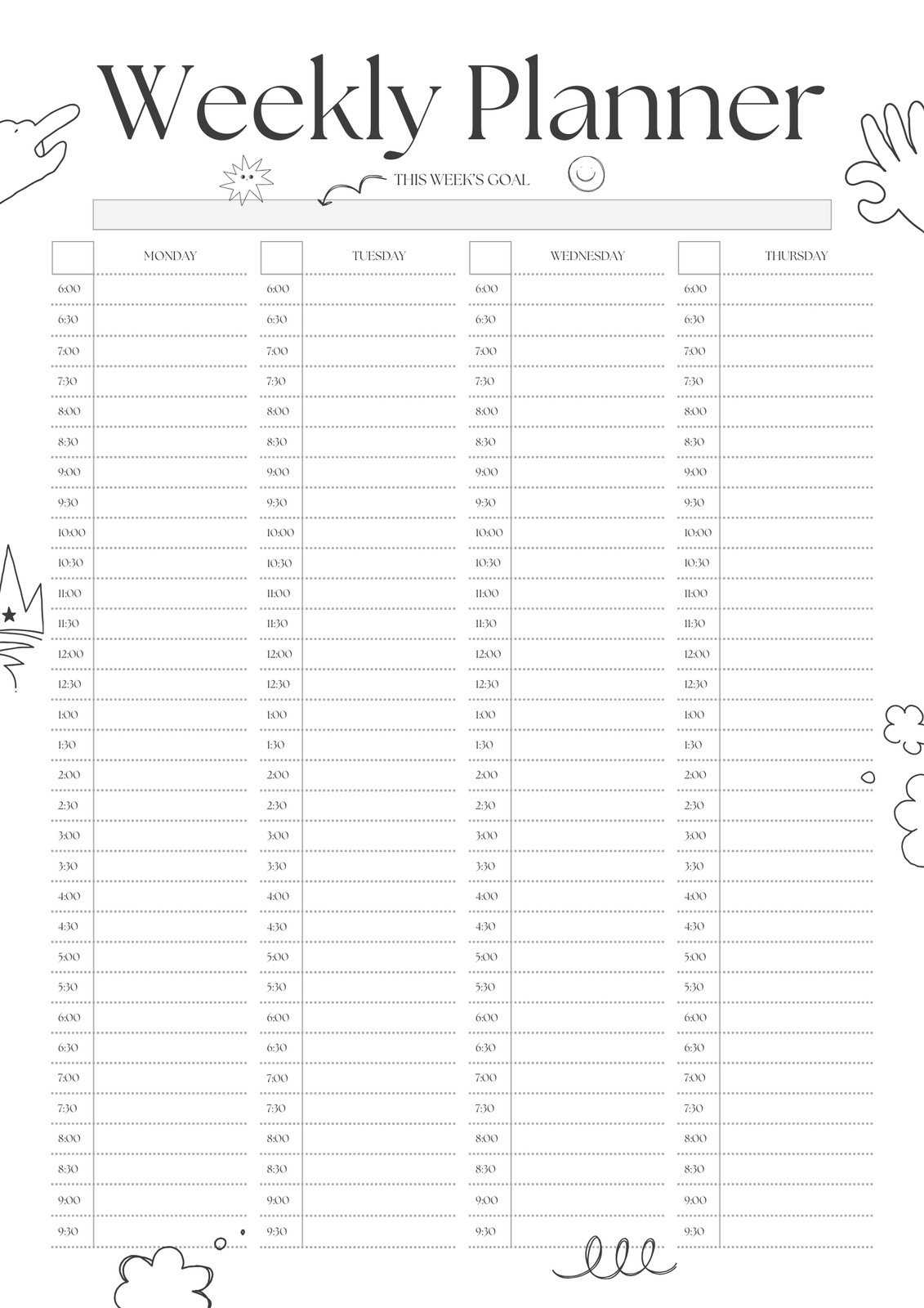 100 day calendar template