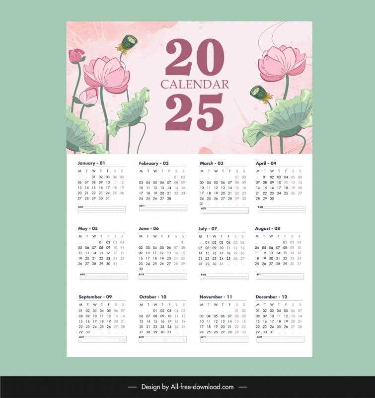 calendar illustrator template 2025