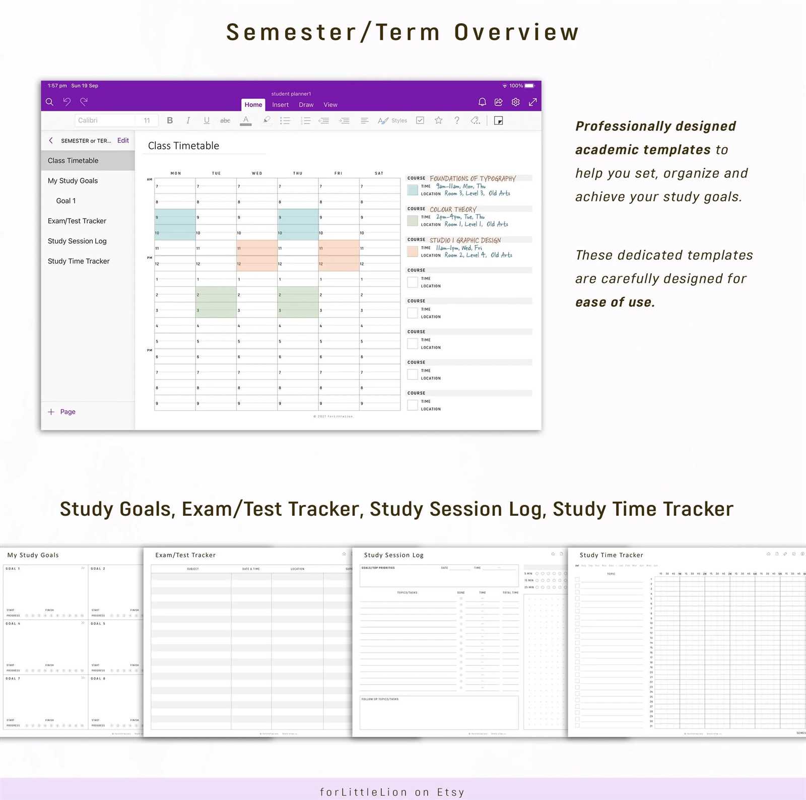 onenote calendar template 2025