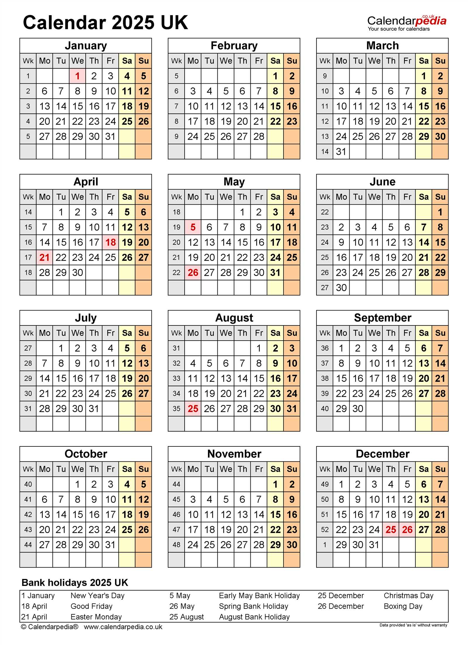 online 2025 calendar template