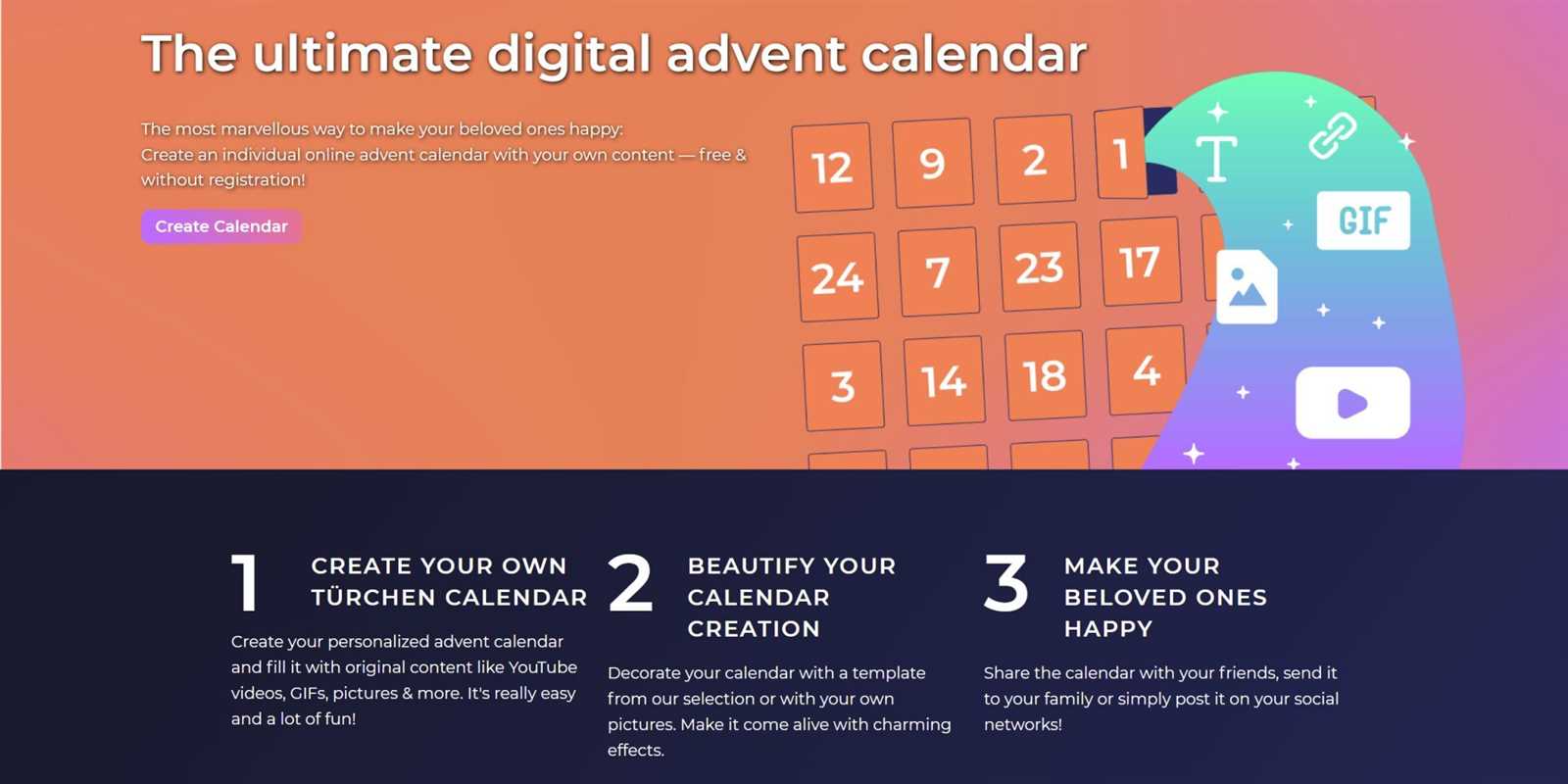 online advent calendar template