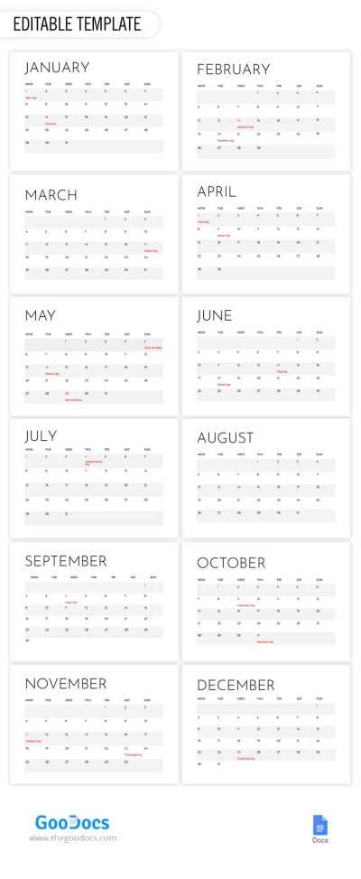 fillable blank calendar template