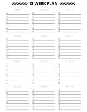 12 week calendar template free