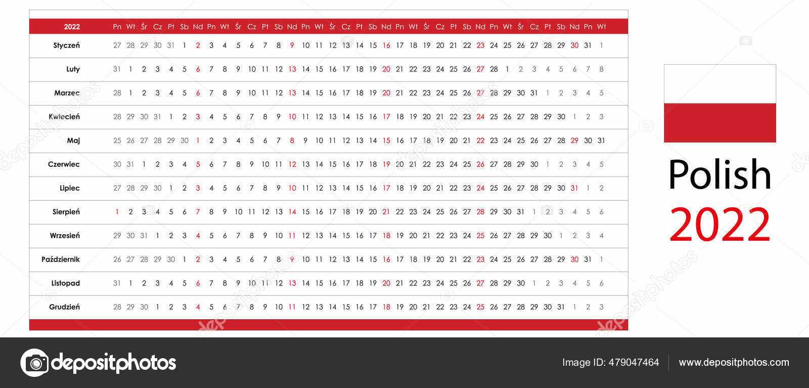 yearly linear calendar template