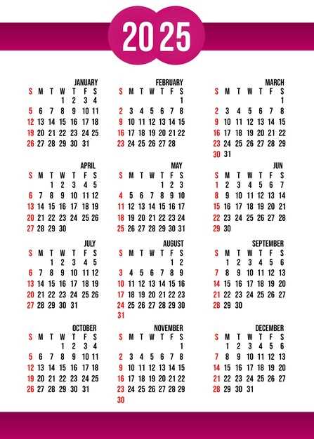 free psd calendar template 2025