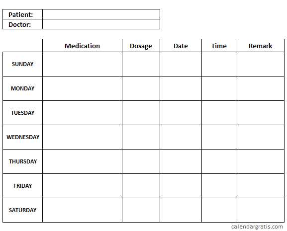 pill calendar template