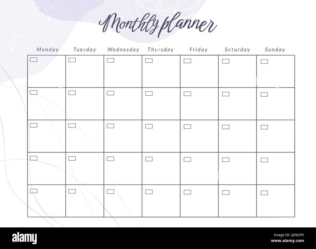 monday through friday weekly calendar template