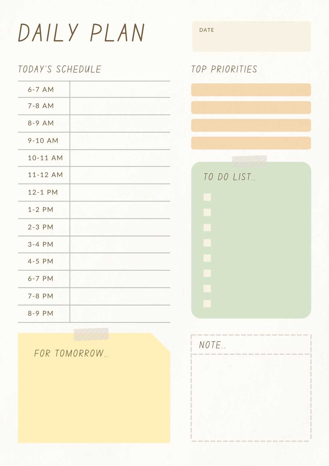 personal planner calendar templates