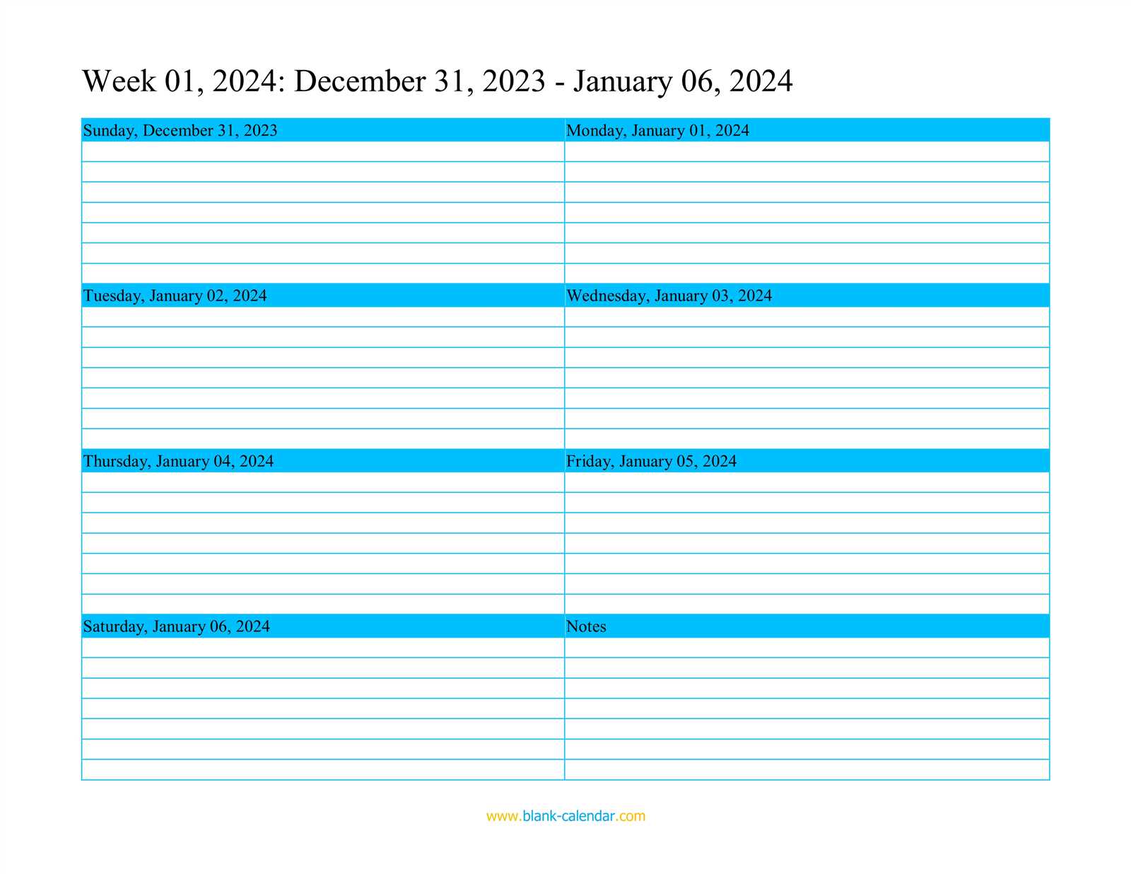 outlook weekly calendar template