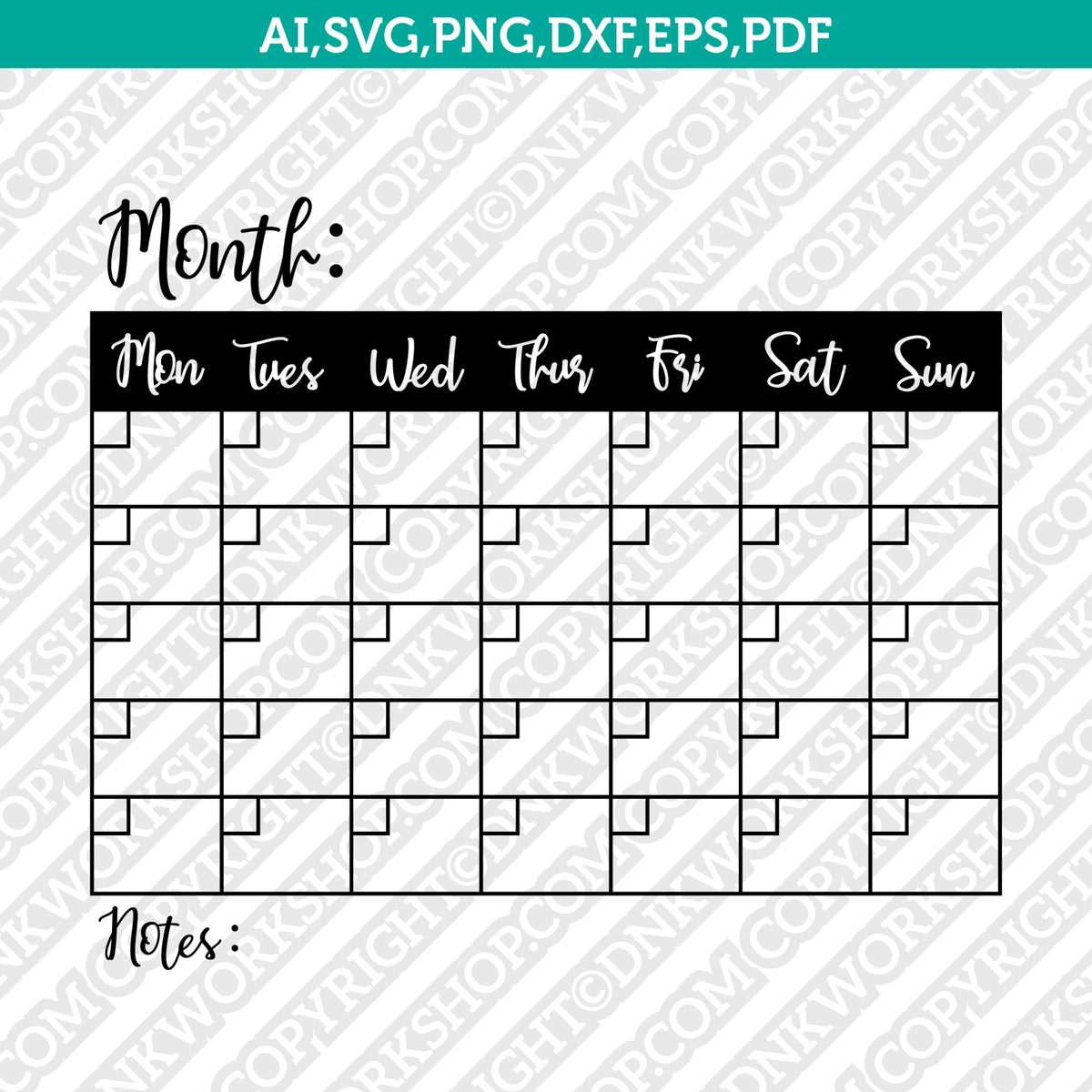 reusable calendar template