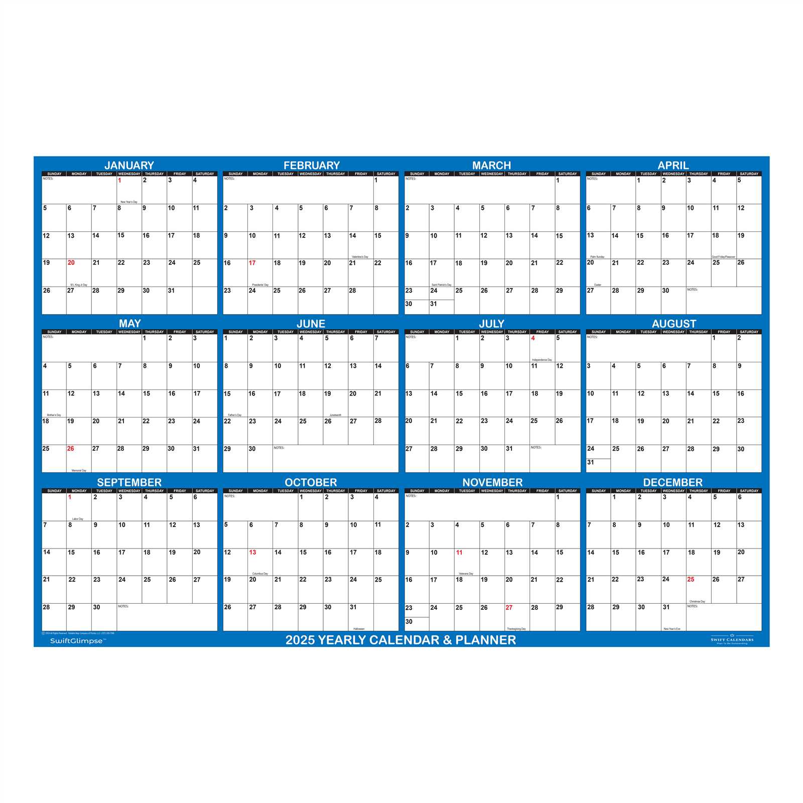 oversized calendar template