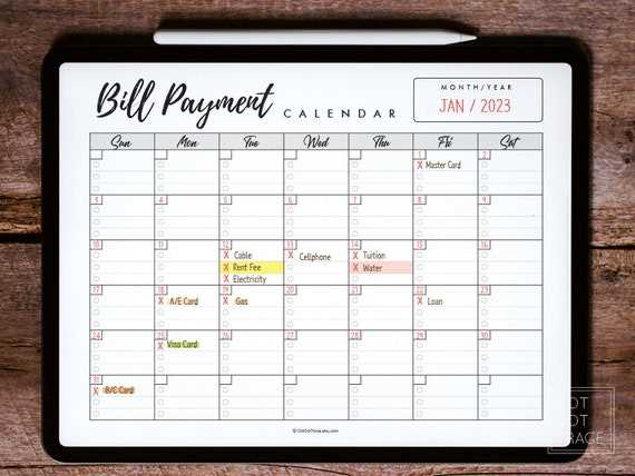 pay calendar template