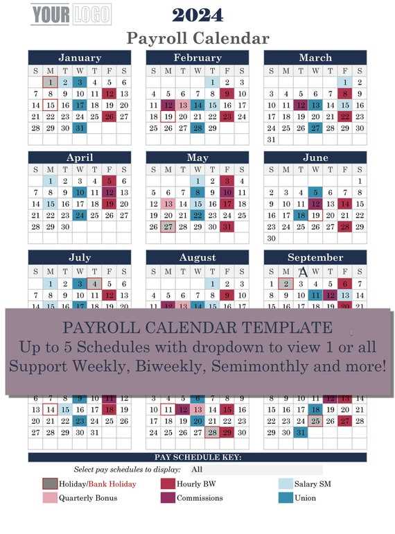 payroll calendar template editable