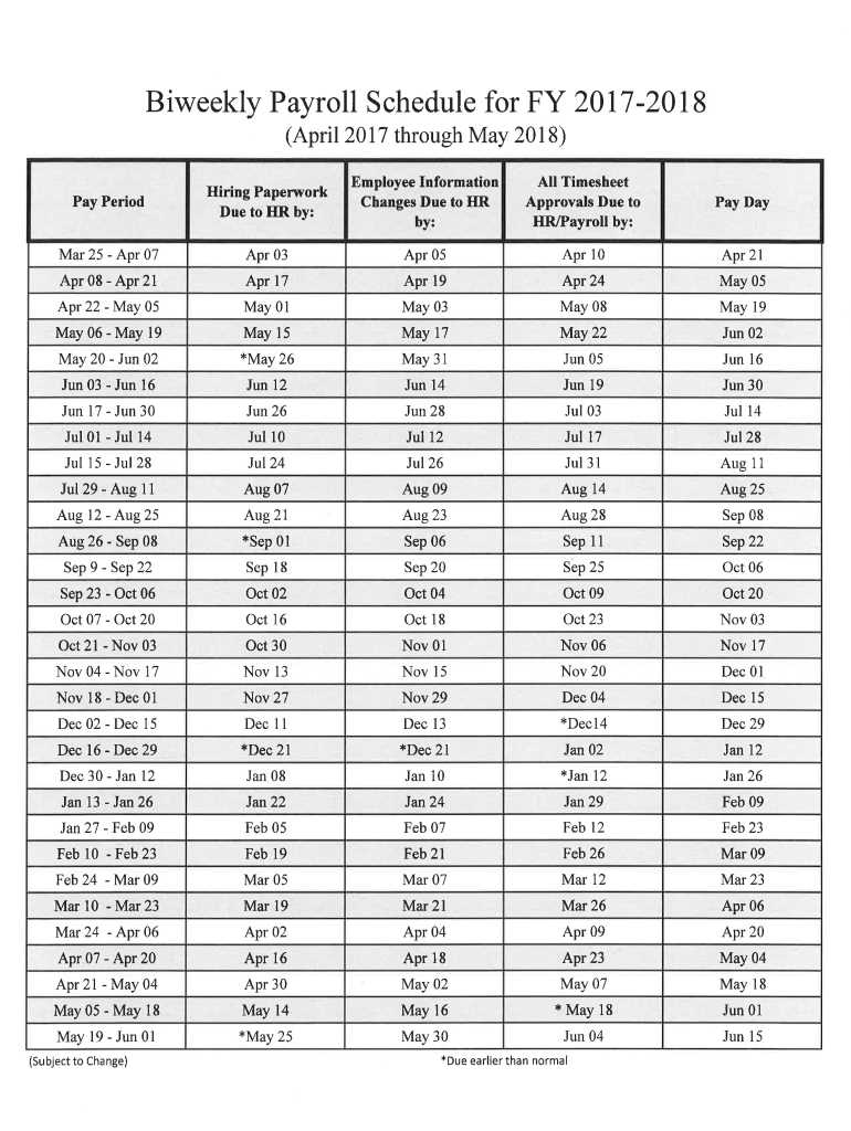 payroll calendar template