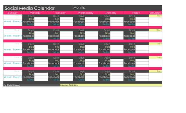 social media calendar template free