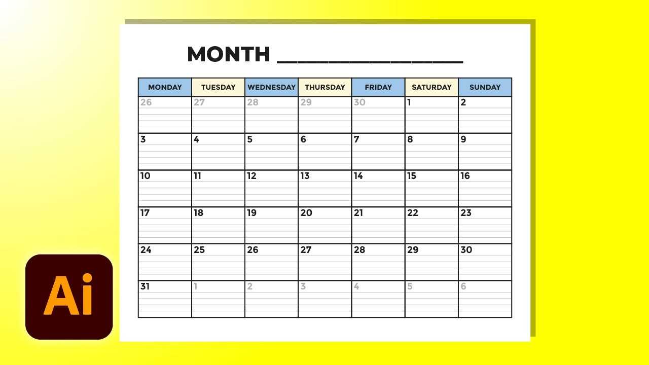 calendar adobe illustrator template