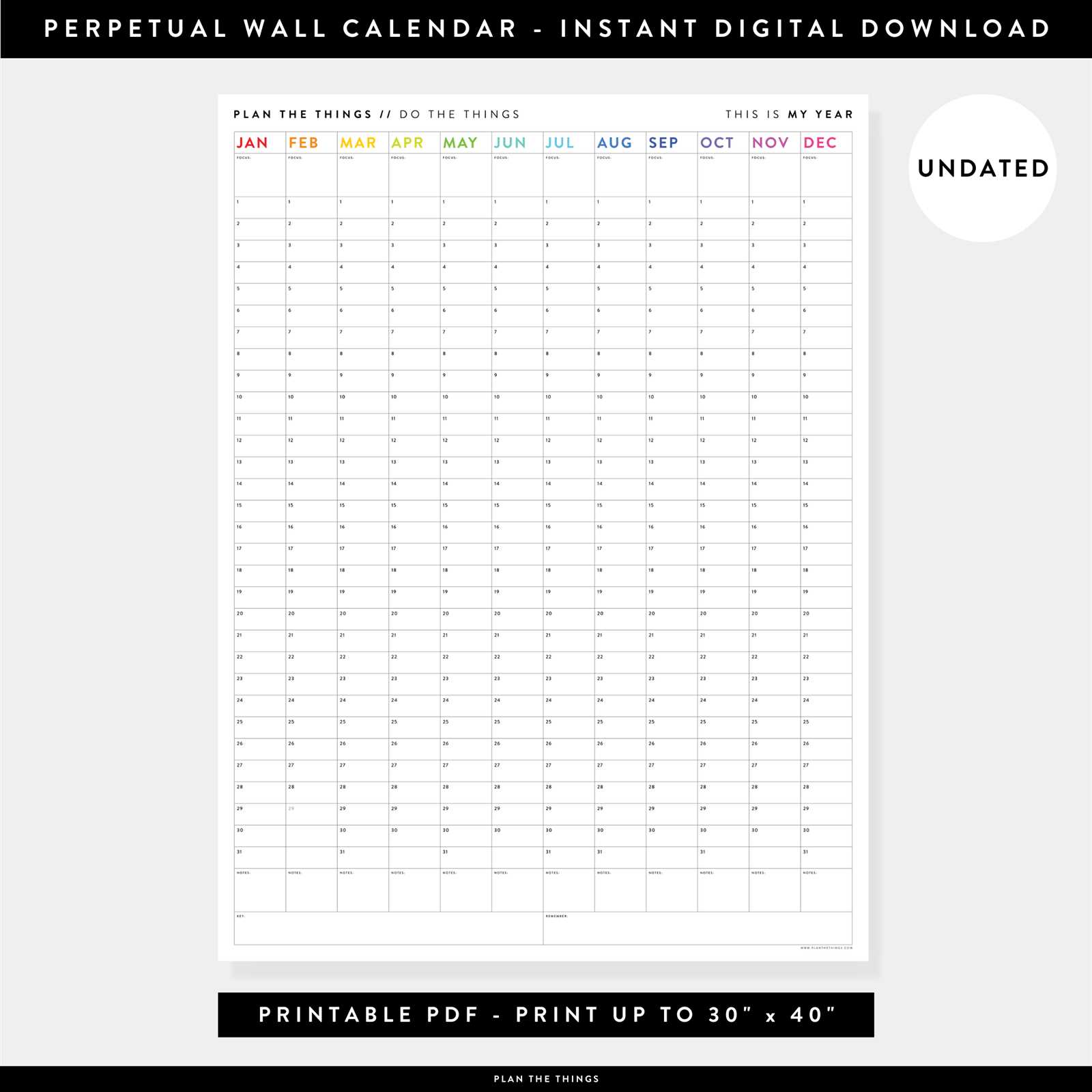 perpetual birthday calendar template