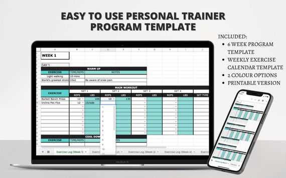 personal training calendar template